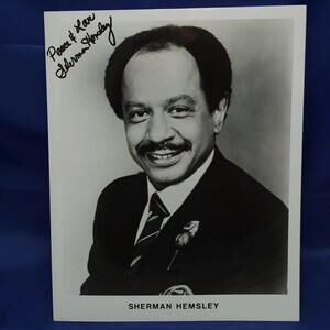 Sherman Hemsley Signed Autograph Photo Peace and‎ Love 8x10 Black White